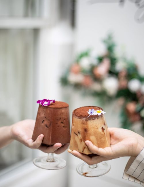 Coffee and seasonal drinks served for an afternoon visit at Ryoku Cafe